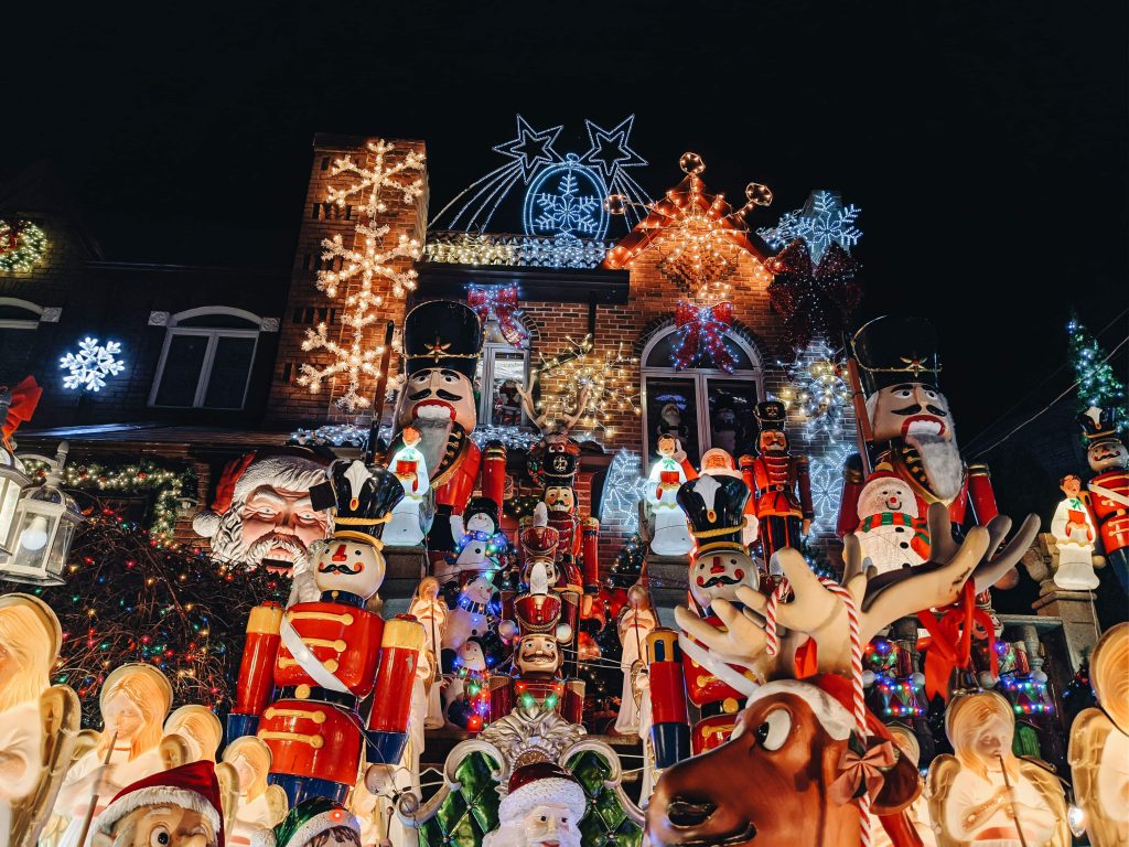 Decoração da casa de Natal em Dyker Heights quebra-cabeça em